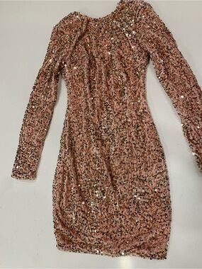 Velvet Pink Sequin Party Dress